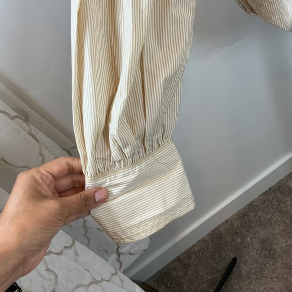 We The Free Striped Pullover‎ Blouse Collared Long Sleeve Relaxed Fit M - Picture 4 of 7